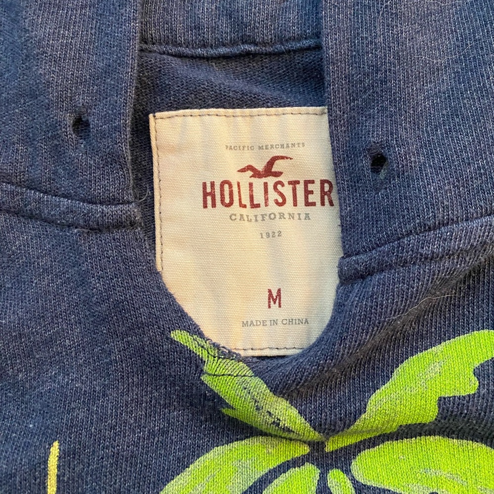 Y2K Hollister navy blue pull over hoodie - Picture 3 of 4